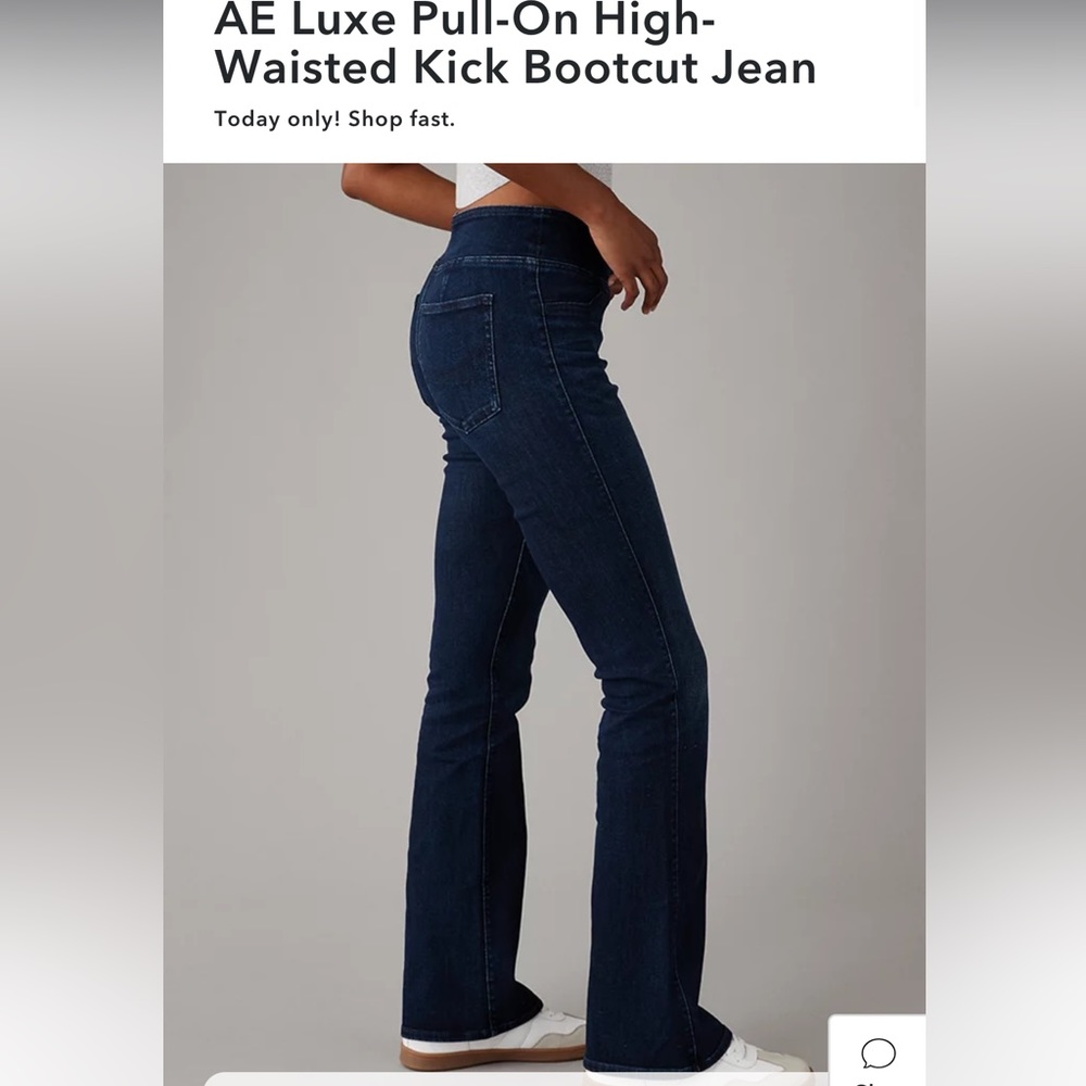 AE Luxe Pull-On High-Waisted Kick Bootcut Jean L-Long